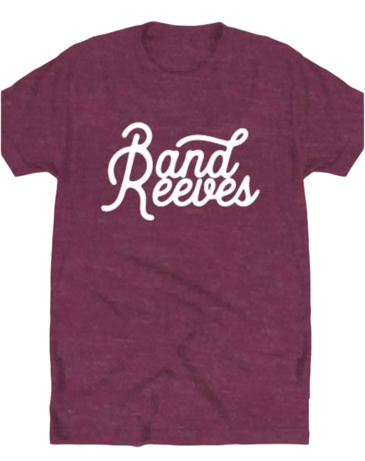 Burgundy “Band Reeves” with white puff print tshirt